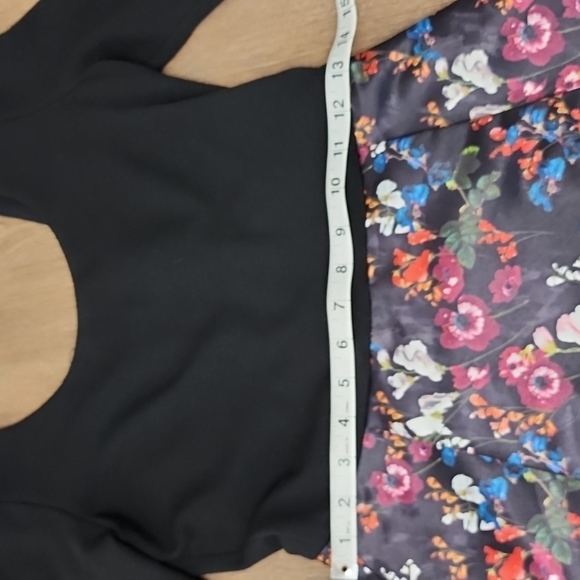 NWT alice + olivia Amie Fall Garden Print Black Long Sleeve Fit Flare Dress Sz 4 - Picture 12 of 14